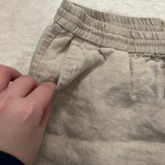 Talbots 100% Linen Pull On Khaki Casual Shorts - Size 2XP - Picture 2 of 8